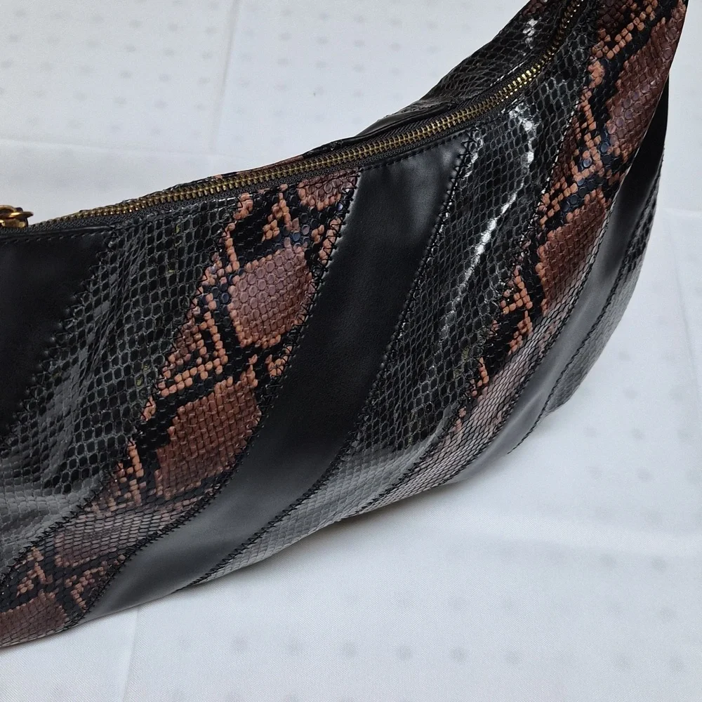 NWT Scoop Black and Brown Hobo Bag